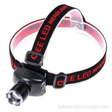 KX-H568 Cree XR-E Q5 250lm 3-mode White Zooming Head Lamp (Black), Sized 7 x 6 x 4cm